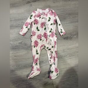 Angel Dear Baby Onesie with Pink and Green Floral Design 6-9months